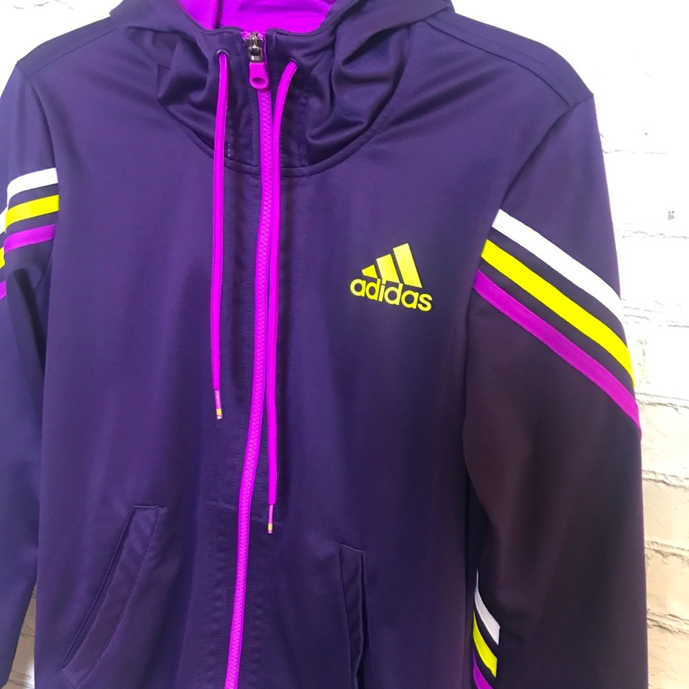 Adidas zip up hoodie dark purple